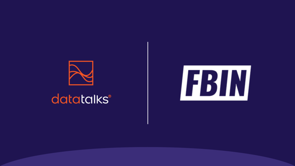 Data Talks logo and FBIN logo against a purple background